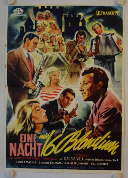 Eine Nacht mit 16 Blondinen originales deutsches Filmplakat